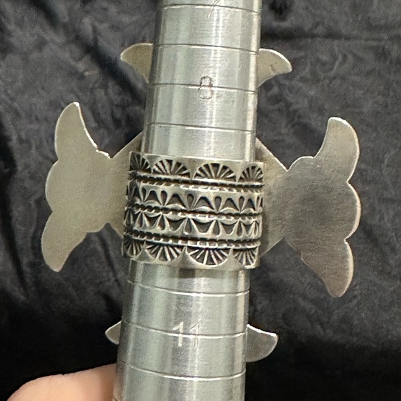 Vintage Silver Turquoise and Orange Stone Ring - Picture 5 of 5